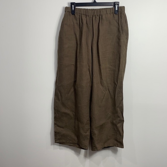 Flax Pants - Flax brown linen pants size Small